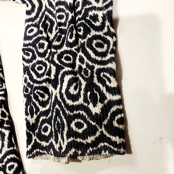 J. Crew Black White Patterned Women's Cardigan Women's Small S Linen Silk EUC - Picture 5 of 7